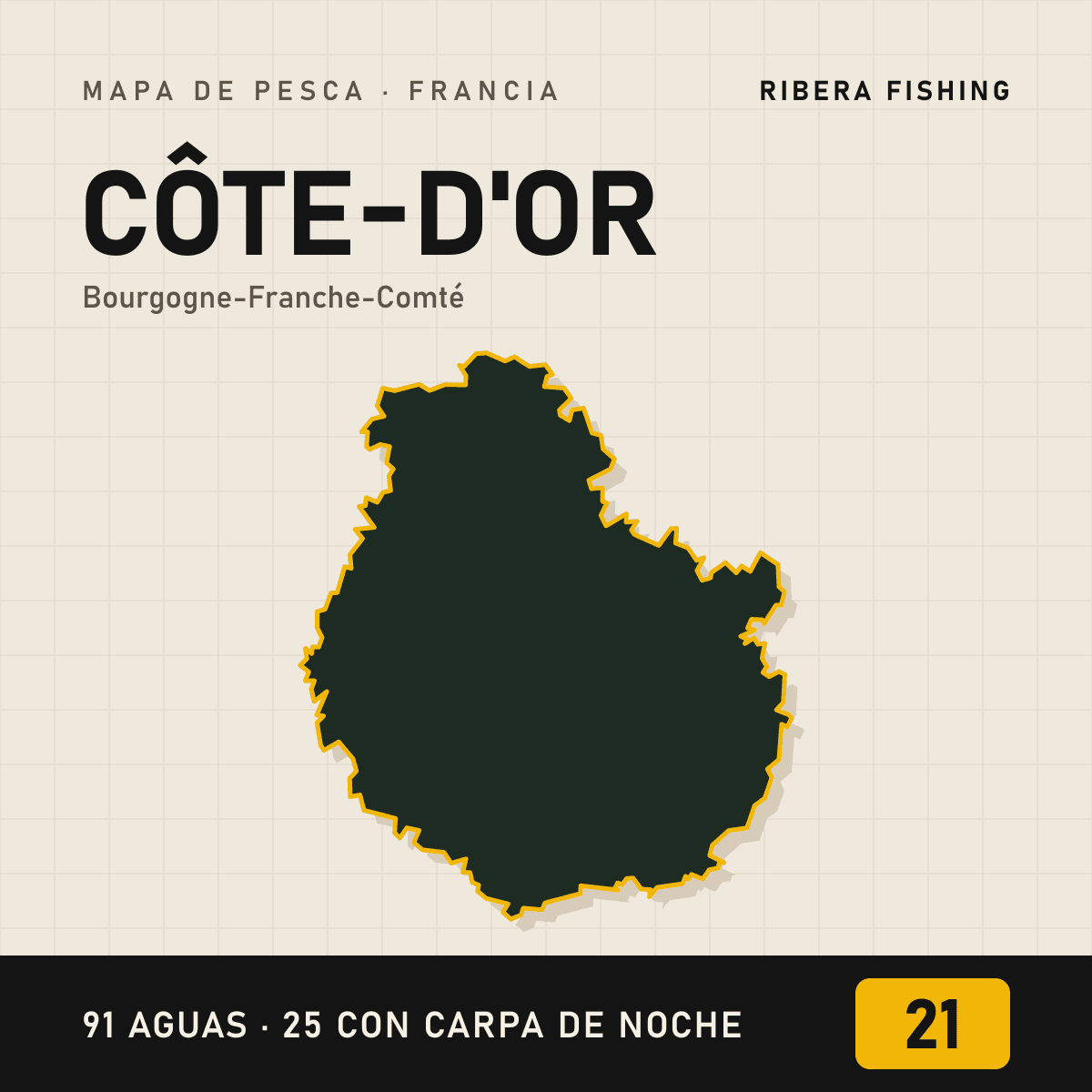 Mapa de pesca · Côte-d'Or (21)
