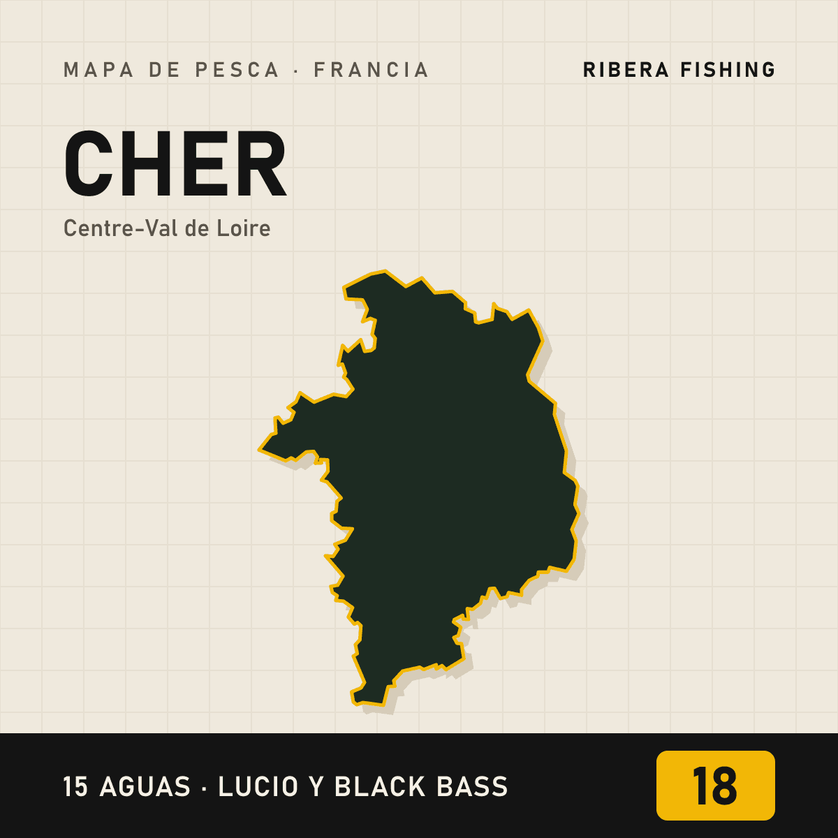 Mapa de pesca · Cher (18)