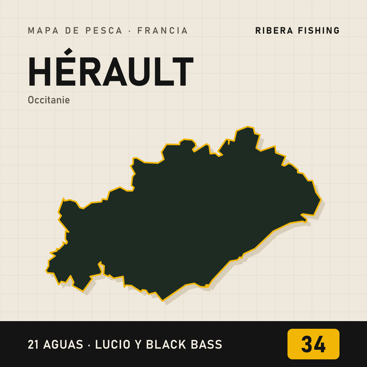 Mapa de pesca · Hérault (34)