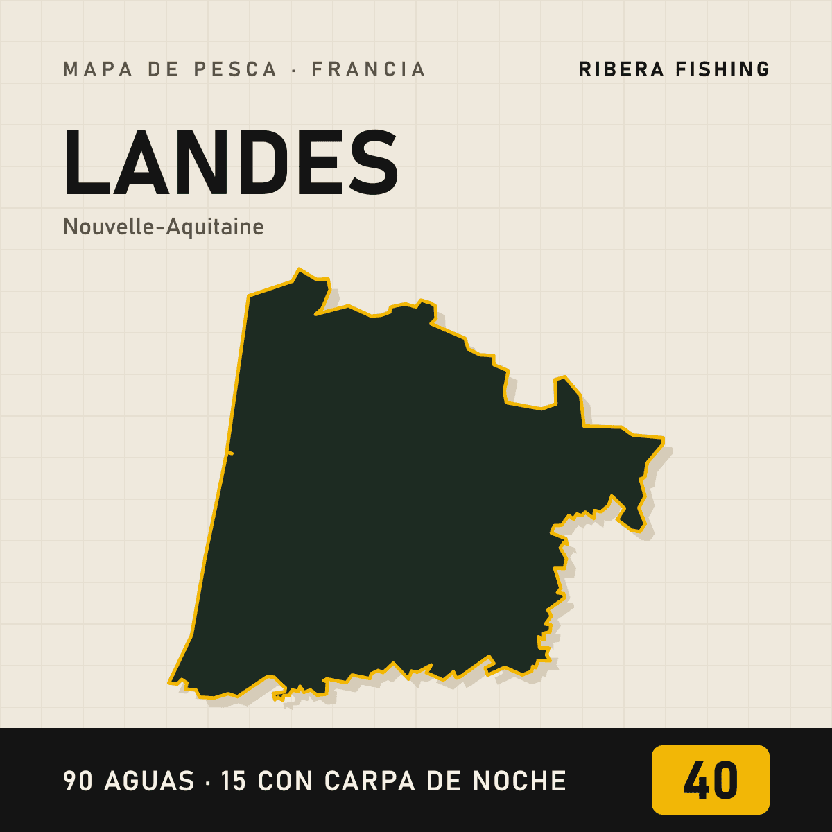 Mapa de pesca · Landes (40)