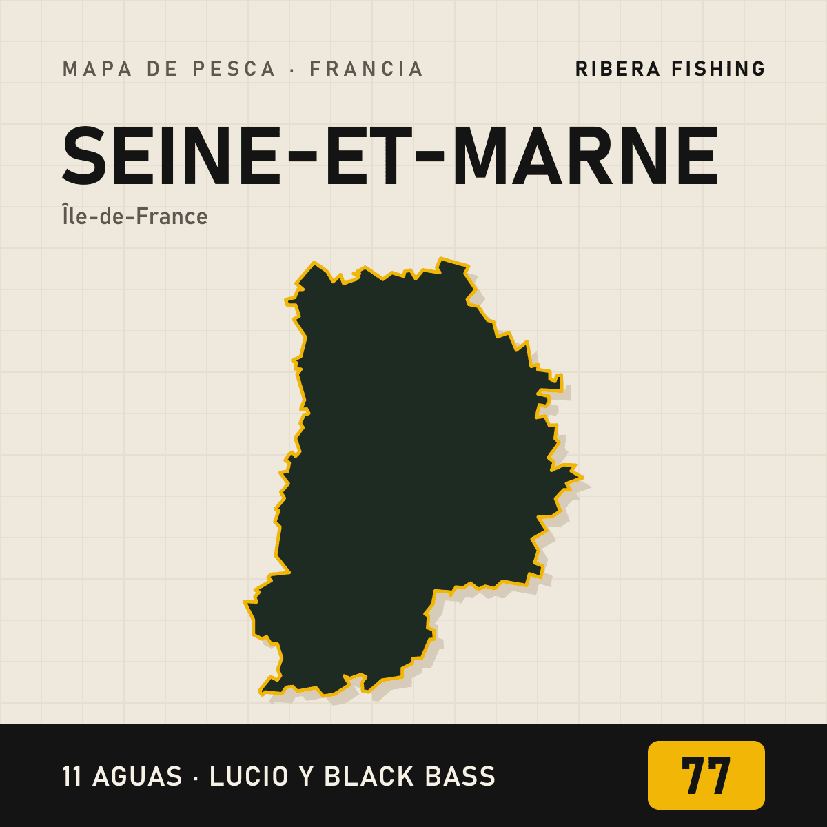 Mapa de pesca · Seine-et-Marne (77)
