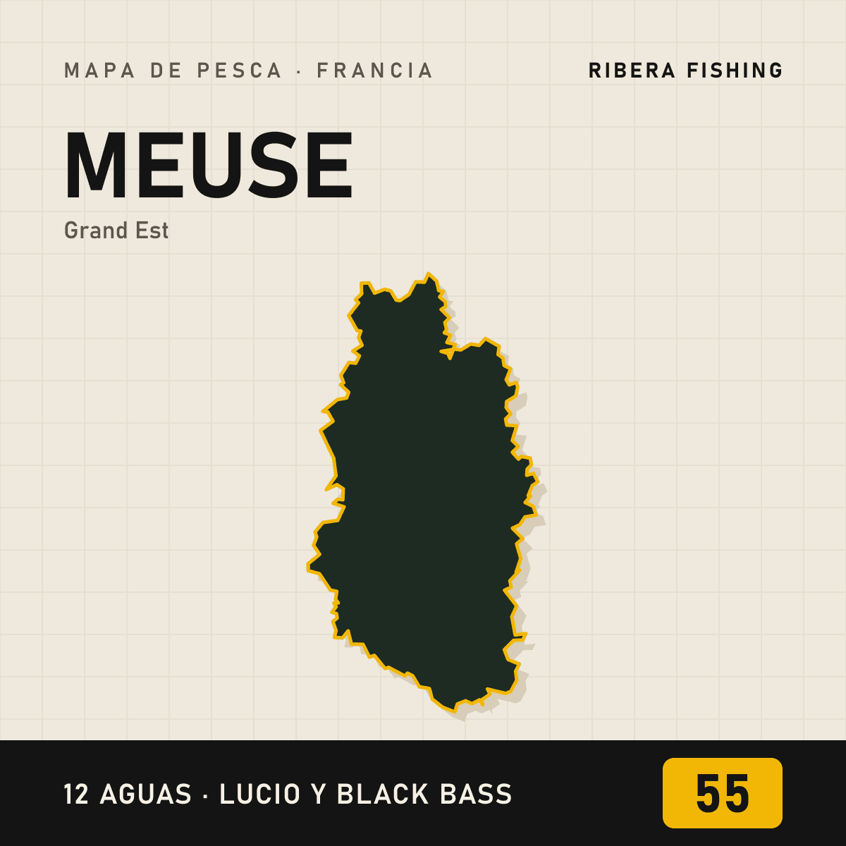 The Meuse Mapa de pesca · Meuse (55) | Ribera Fishing