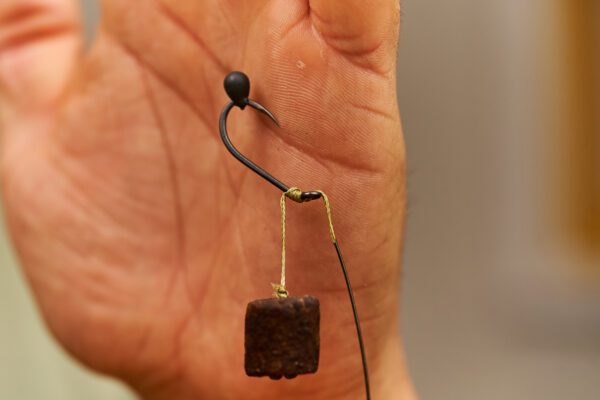 Paso 6 - Anzuelo anudado con hair correcto montaje básico carpfishing