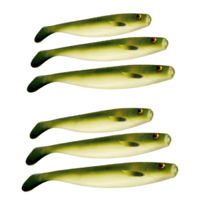 6 Señuelos de vinilo color black bass