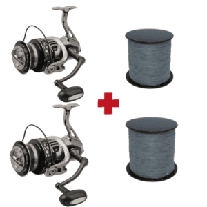 2 Carretes de siluro para pescar a fondo y breakline + hilo
