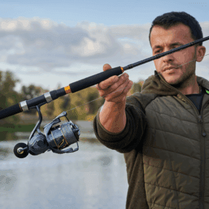Combo de caña + carrete + 300m de trenzado (0,60mm) | Pesca del Siluro a lance y vertical