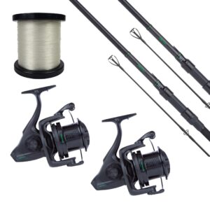 2 Combos de caña 12' 3.5lb + carrete 10.000 + hilo gratis