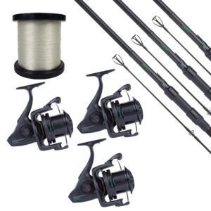 3 Combos de caña 12' 3.5lb + carrete 10.000 + hilo gratis