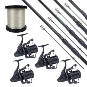 4 Combos de caña 12' 3.5lb + carrete 10.000 + hilo gratis