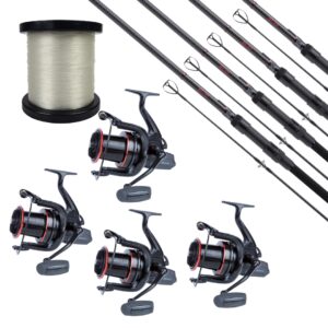 4 Combos de caña 12' 3.5lb + carrete 10.000 + hilo gratis