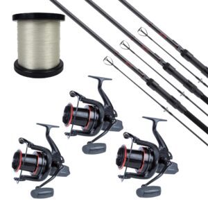 3 Combos de caña 12ft y 3,25lb + carrete 10.000 + hilo gratis