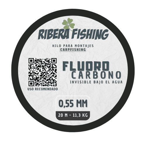 Fluorocarbono 0,55mm Spinner Rig carpfishing Ribera Fishing